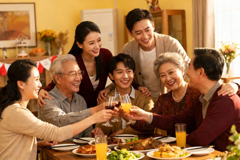 家庭聚餐欢庆时刻图片