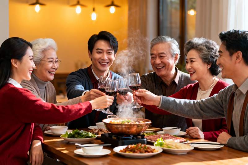 家庭聚餐欢庆时刻图片