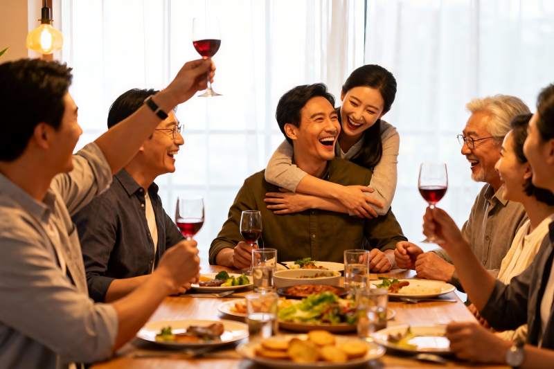 家庭聚餐欢庆时刻图片