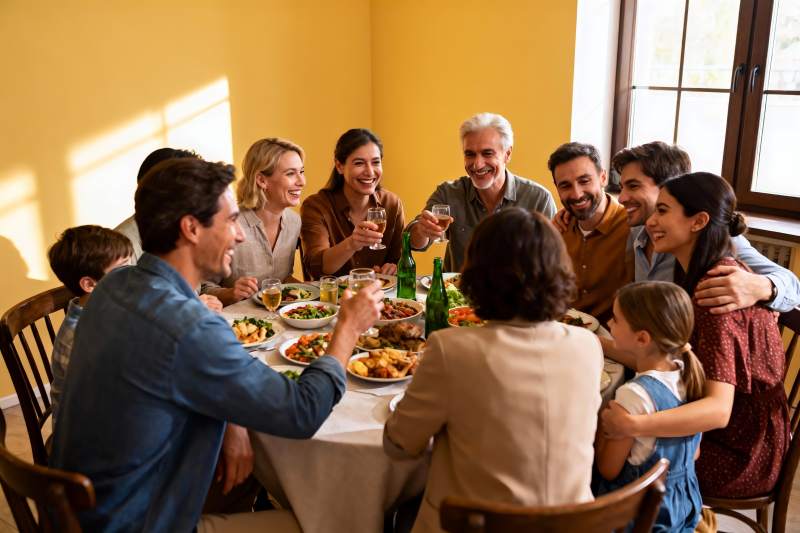 家庭聚餐欢庆时刻图片