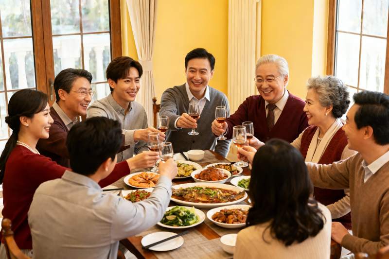 家庭聚餐欢庆时刻图片