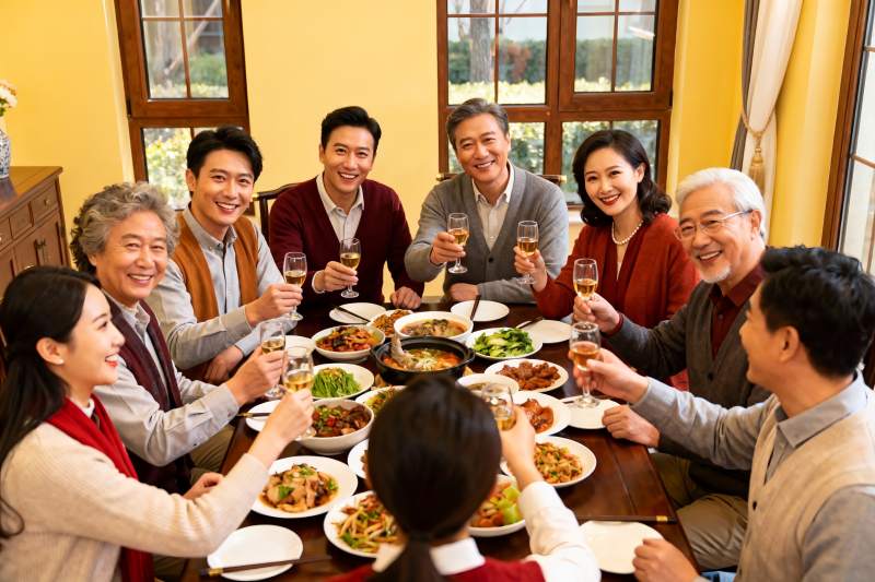 家庭聚餐欢庆时刻图片