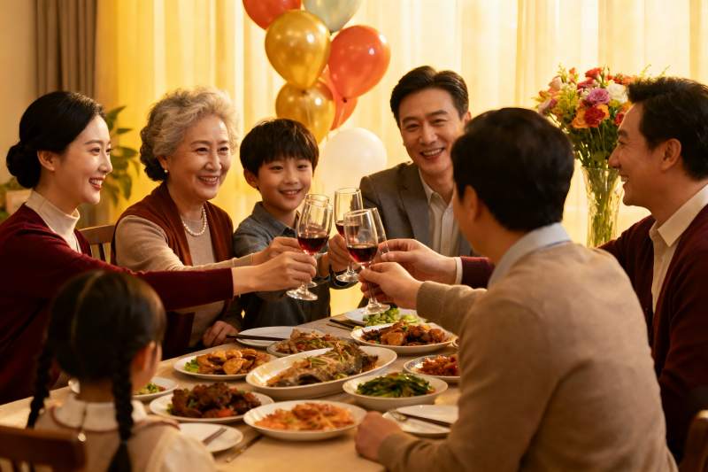 家庭聚餐欢庆时刻图片