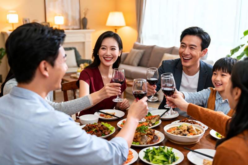 家庭聚餐欢庆时刻图片