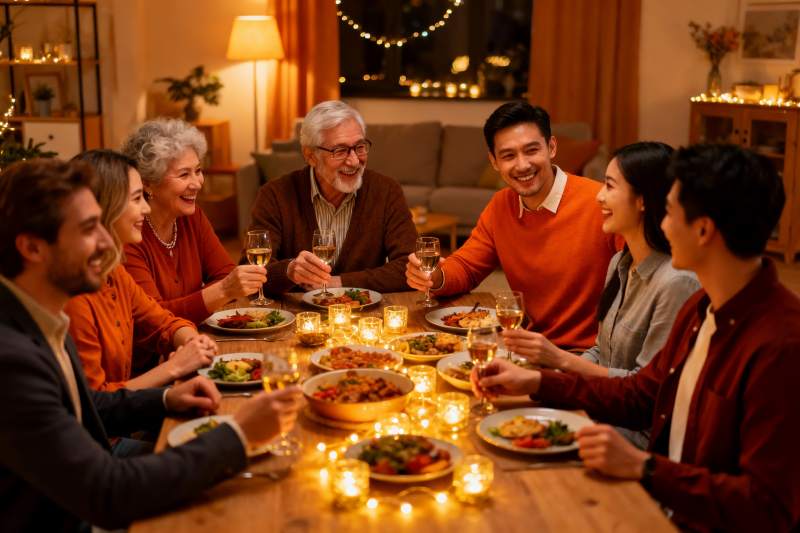 温馨家庭聚餐欢庆时刻图片