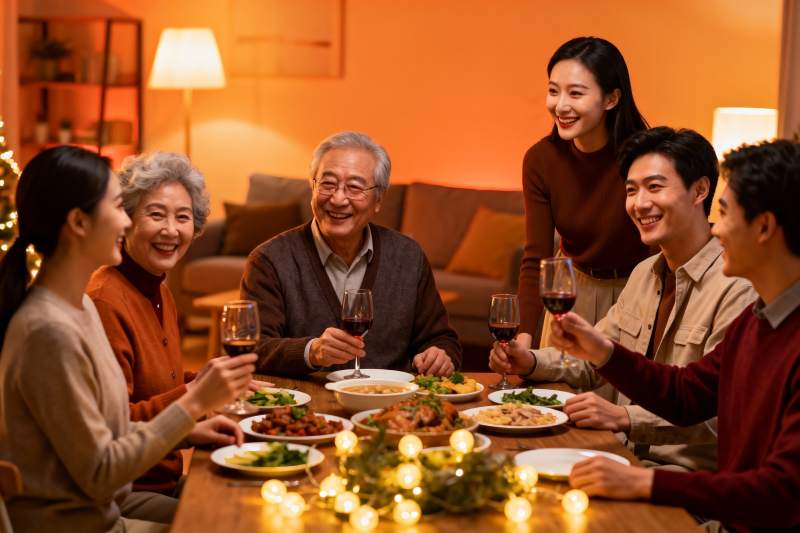 温馨家庭聚餐欢庆时刻图片