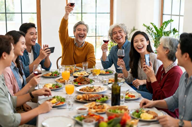 家庭聚餐欢庆时刻图片