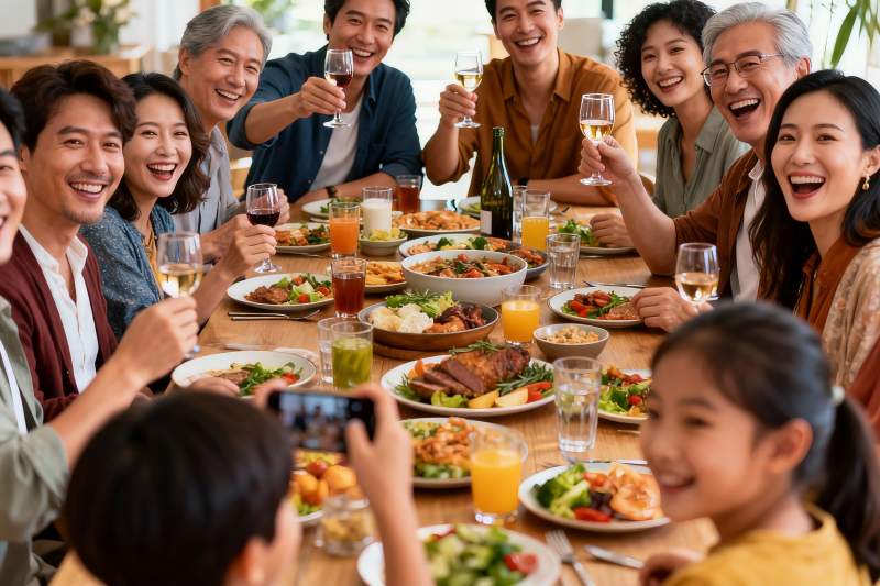 家庭聚餐欢庆时刻图片