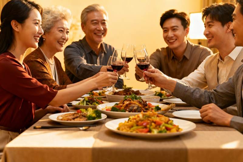家庭聚餐欢庆时刻图片