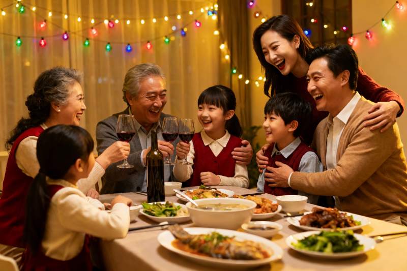 温馨家庭聚餐欢庆时刻图片