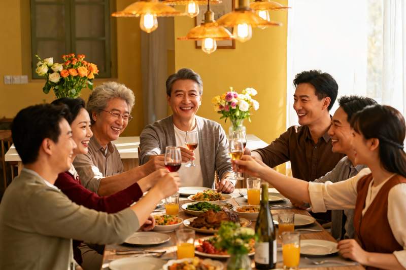 家庭聚餐欢庆时刻图片