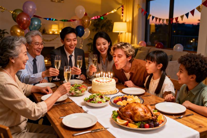 家庭生日派对欢聚一堂图片