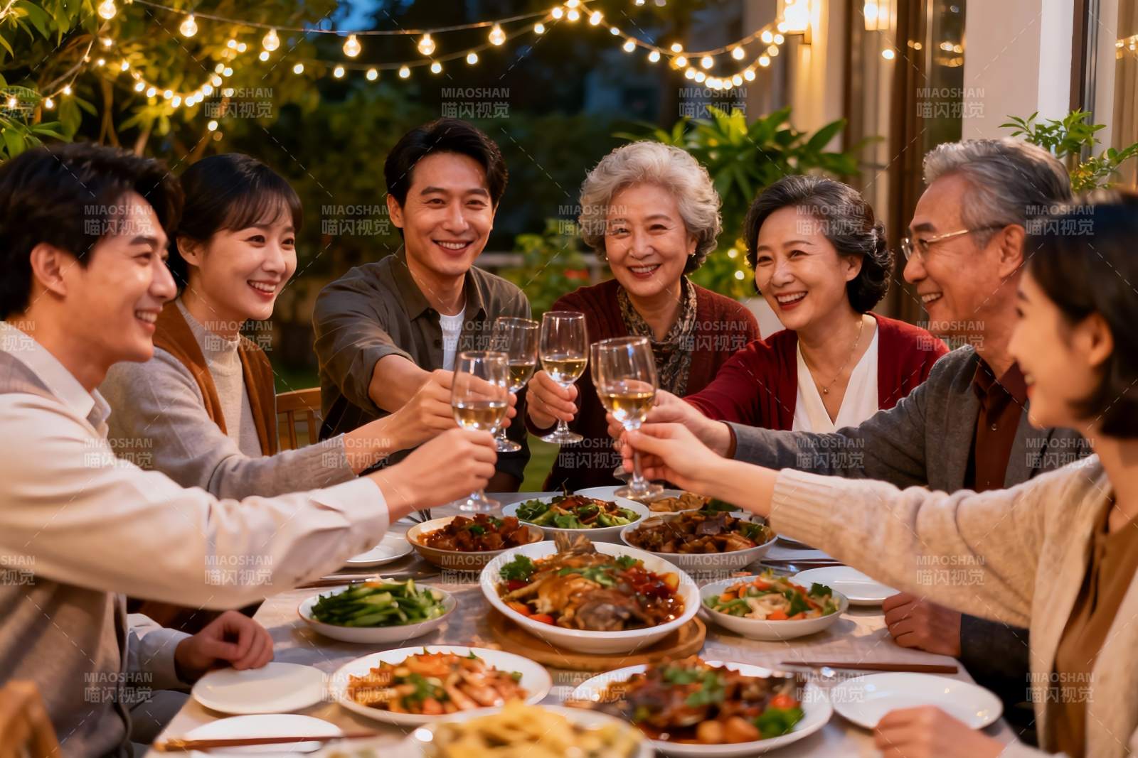 家庭聚餐欢庆时刻图片