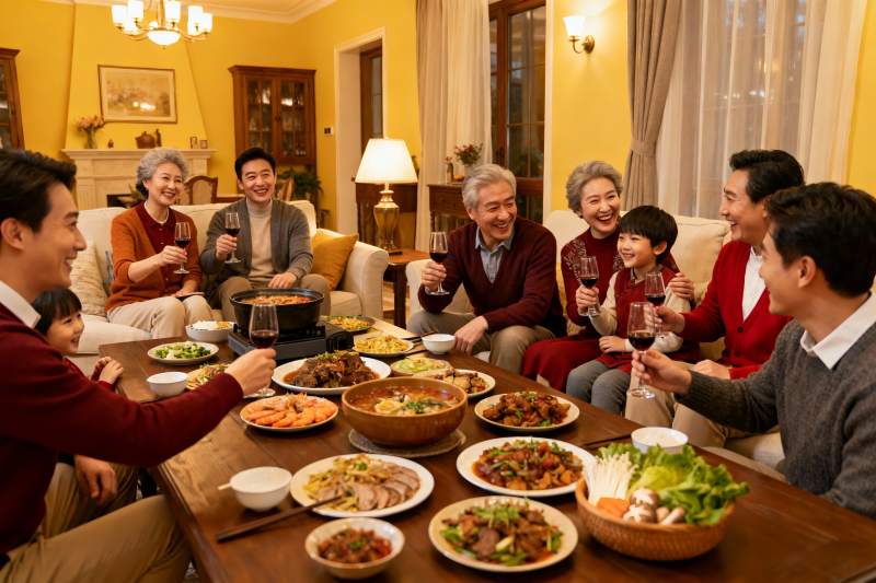 温馨家庭聚餐其乐融融图片