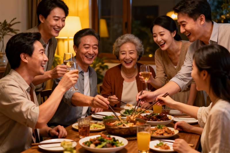 家庭聚餐欢庆时刻图片