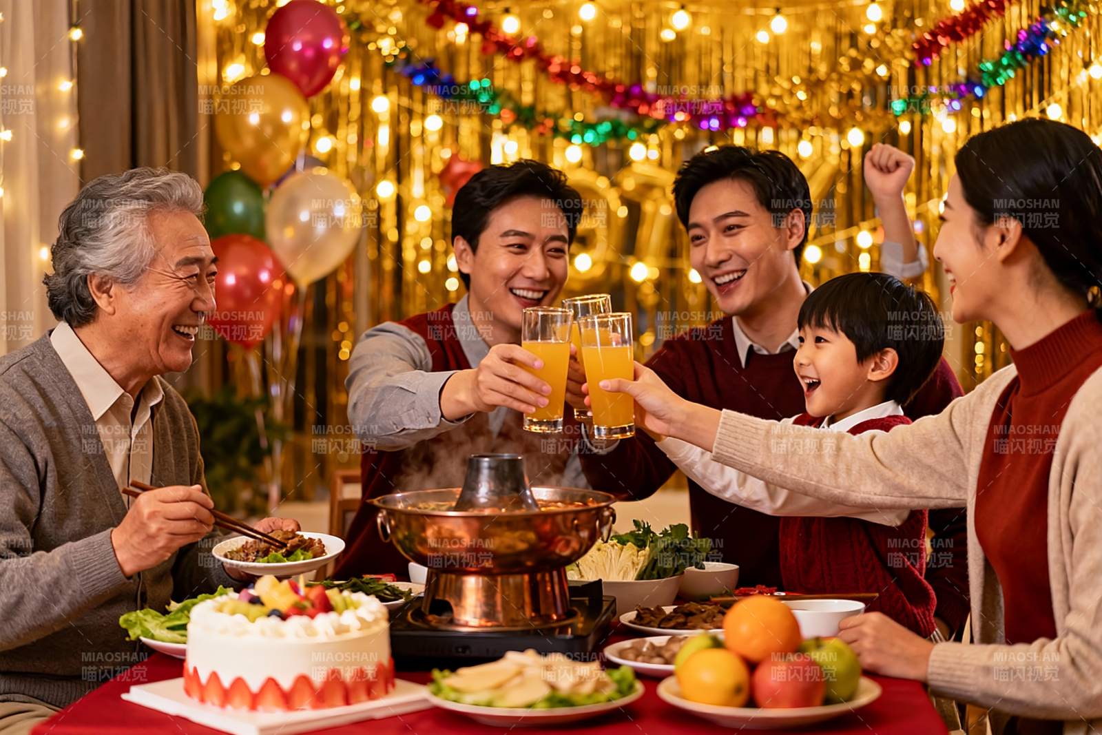 家庭聚餐欢庆时刻图片