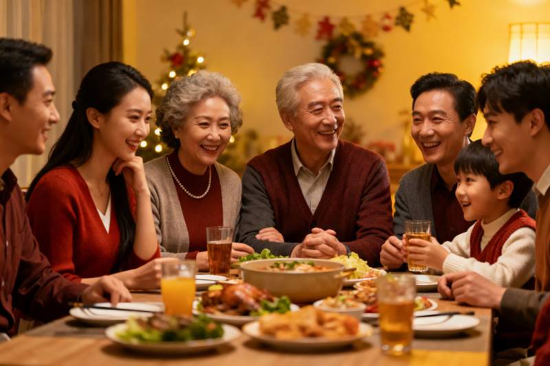 温馨家庭聚餐其乐融融图片