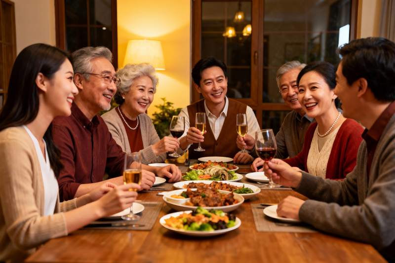 家庭聚餐欢庆时刻图片