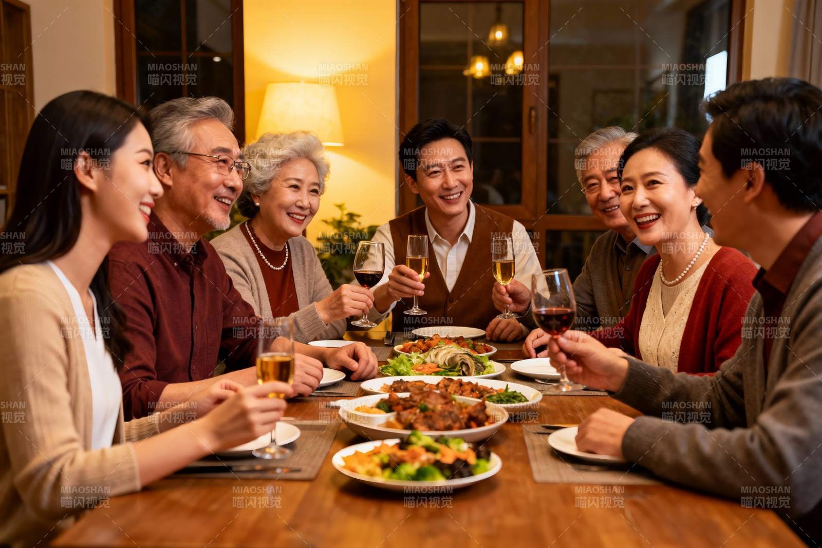 家庭聚餐欢庆时刻图片
