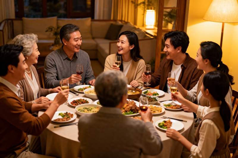 家庭聚餐欢庆时刻图片