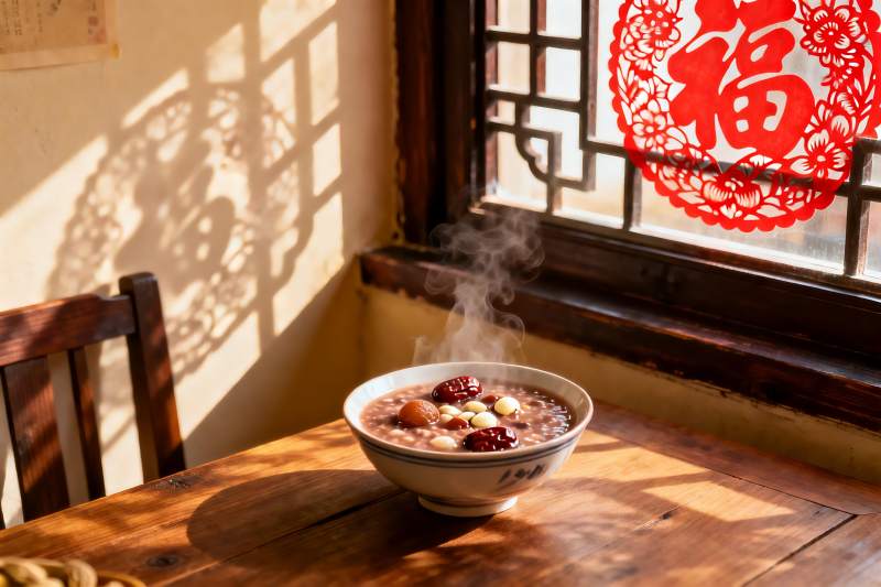 阳光窗边热粥暖意浓图片