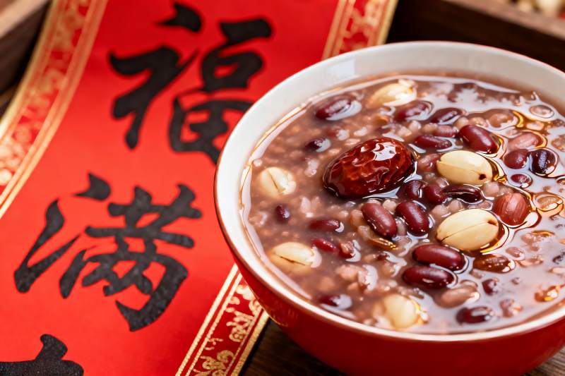 腊八粥配福字春联图片