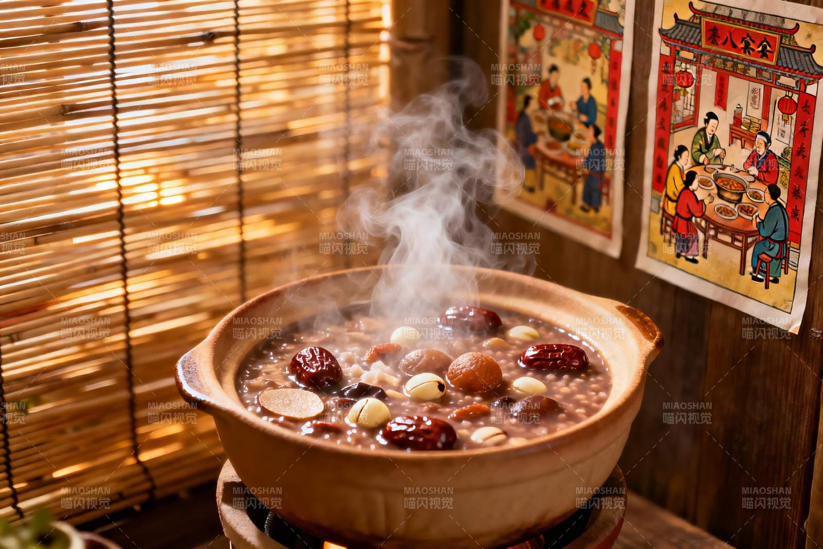 热气腾腾的杂粮粥图片