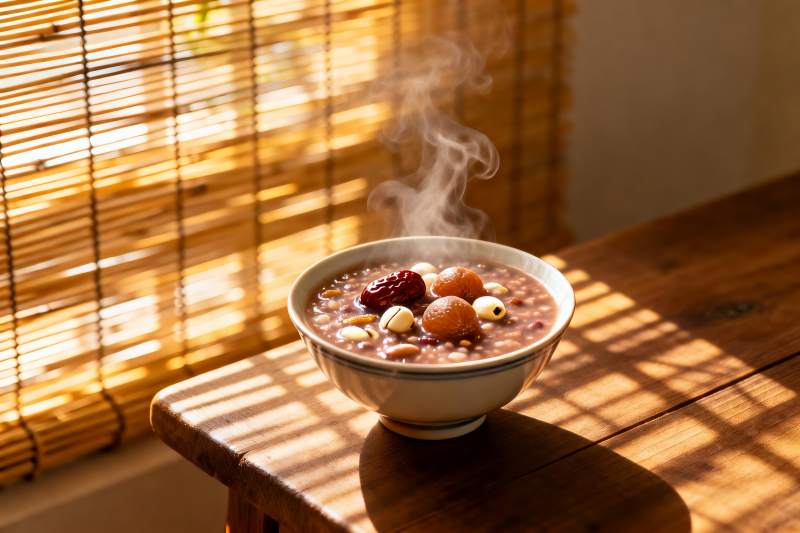 热气腾腾的杂粮粥图片