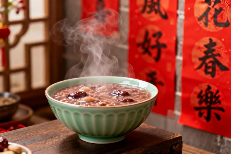 热气腾腾的红豆粥图片