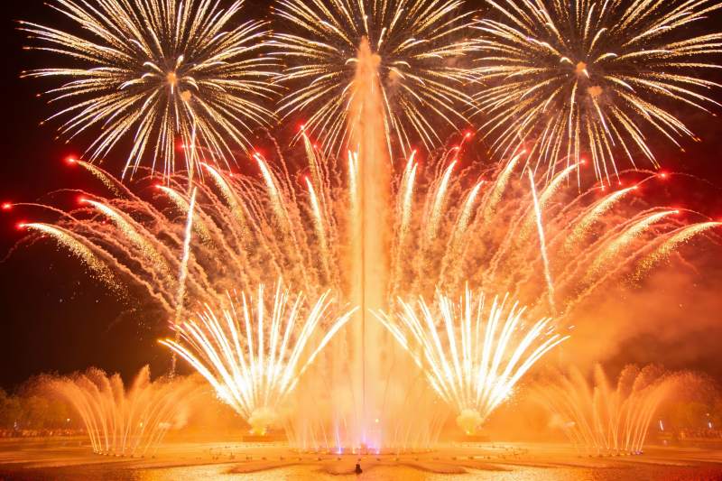 夜空烟花绽放绚丽景象图片