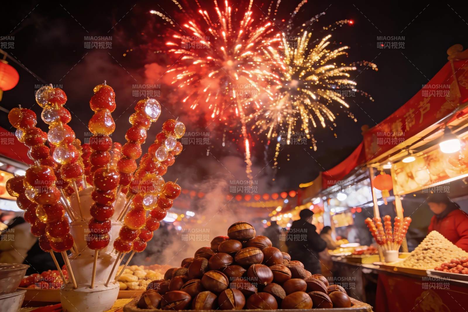 夜市烟火节庆美食图片
