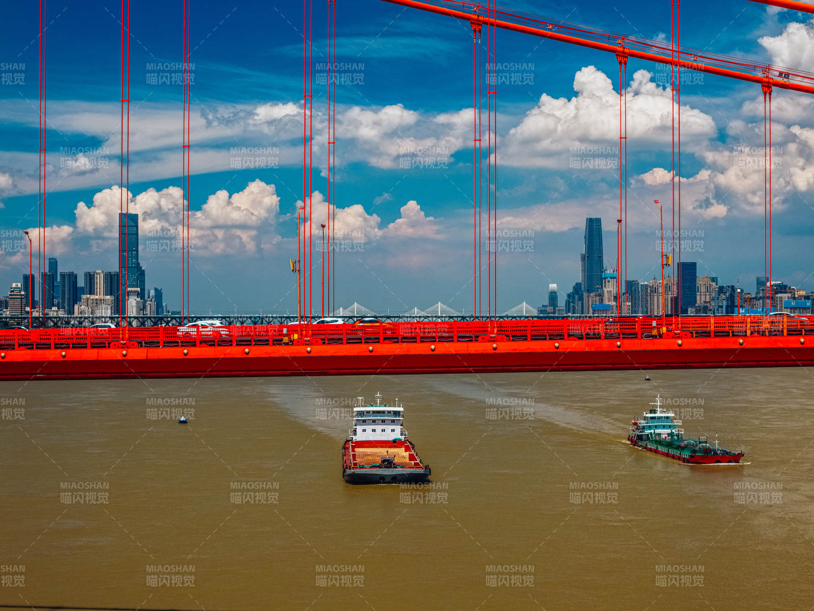 红桥碧水映城景-鹦鹉洲大桥图片