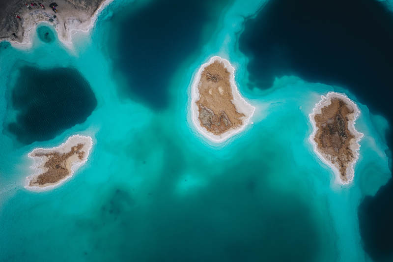 碧海三岛航拍图-翡翠湖图片