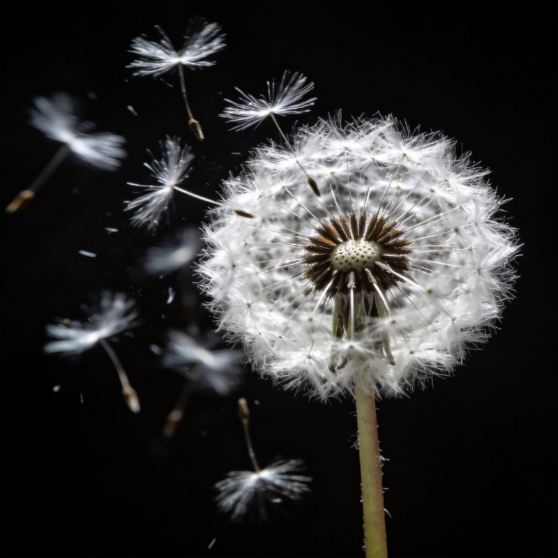蒲公英飘散图片