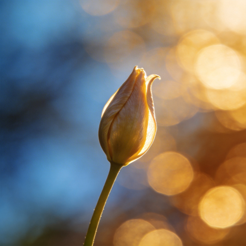晨光中的花蕾图片