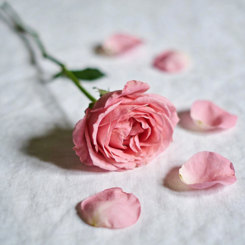 粉玫瑰花瓣飘落图片