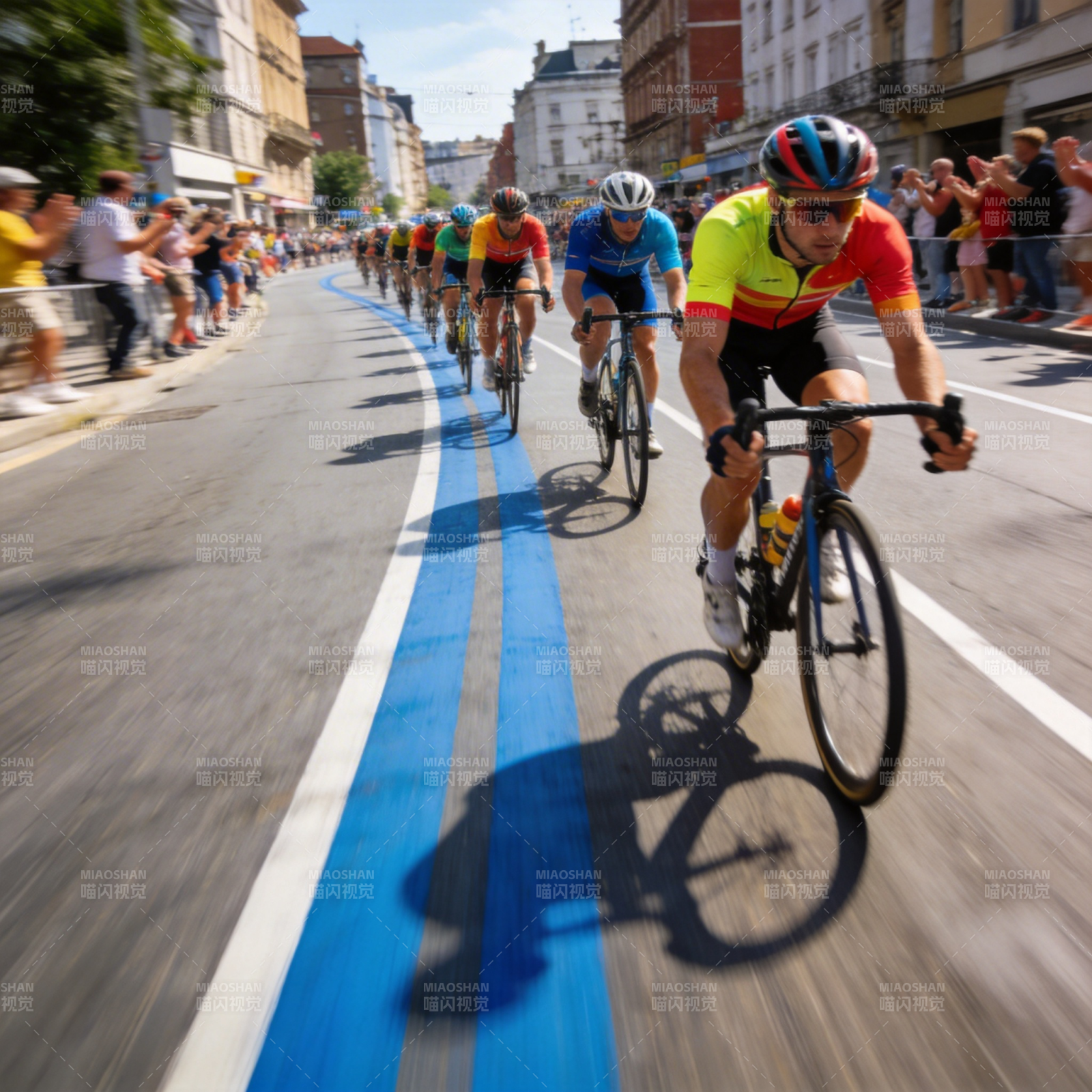 自行车赛冲刺瞬间图片