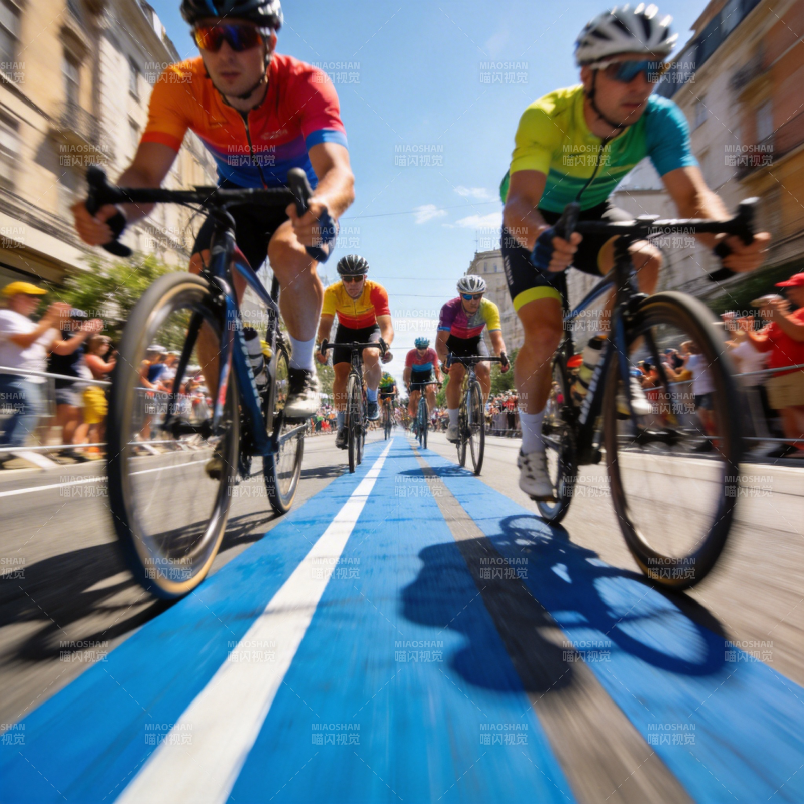 自行车赛激烈角逐图片