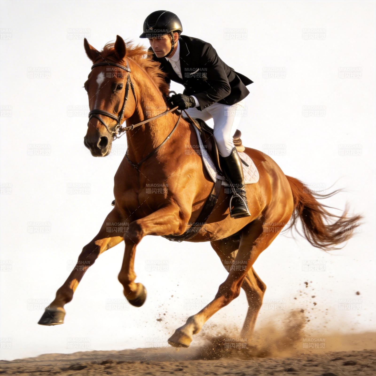 骏马奔腾 骑手英姿图片