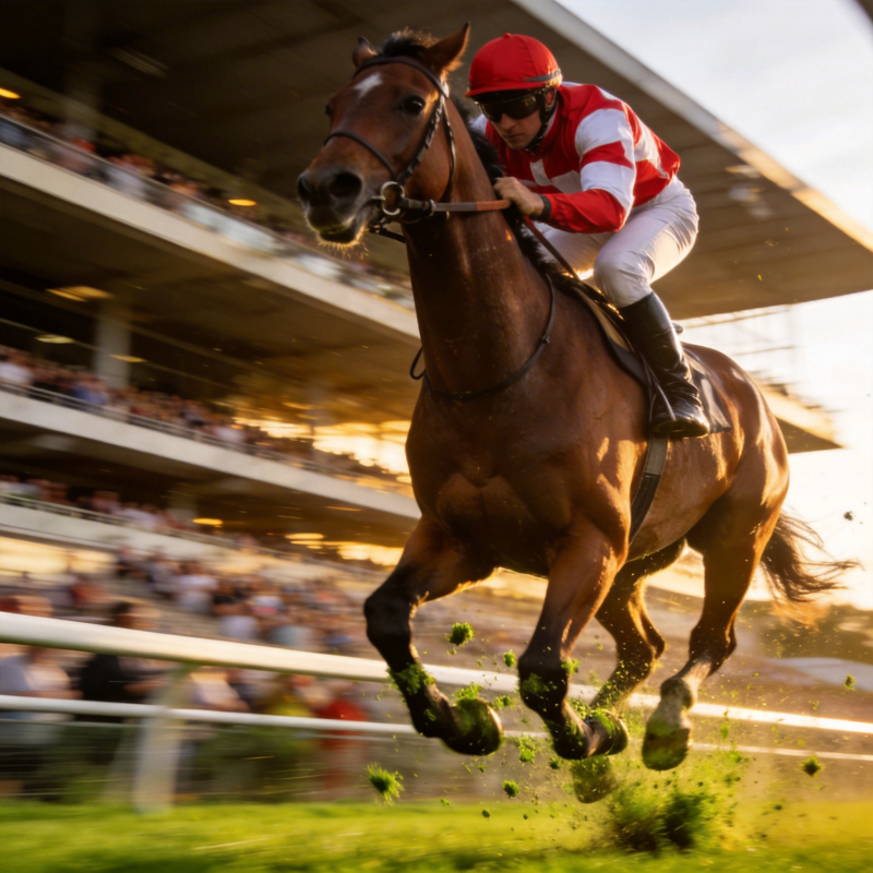 骏马飞驰赛场图片