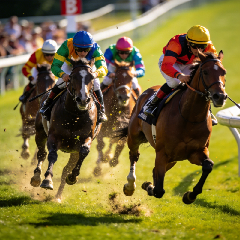 赛马激烈竞逐图片