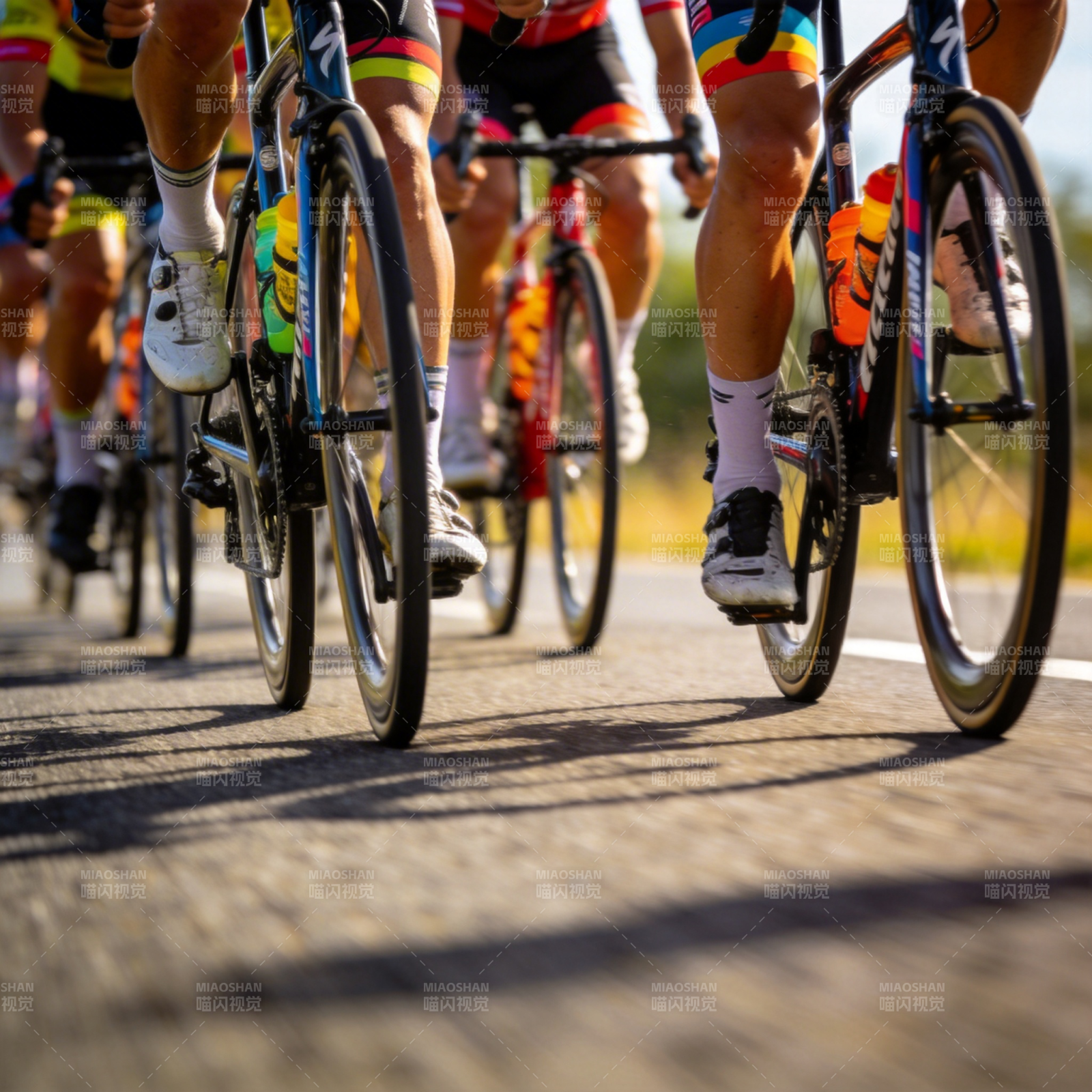 骑行竞速瞬间图片