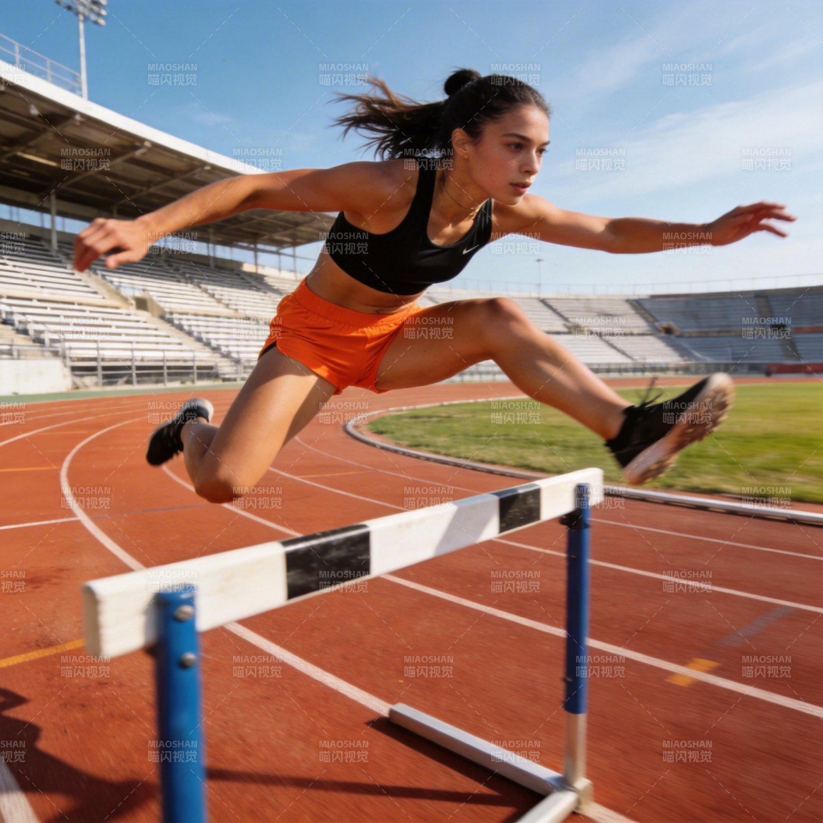 跨栏冲刺瞬间图片