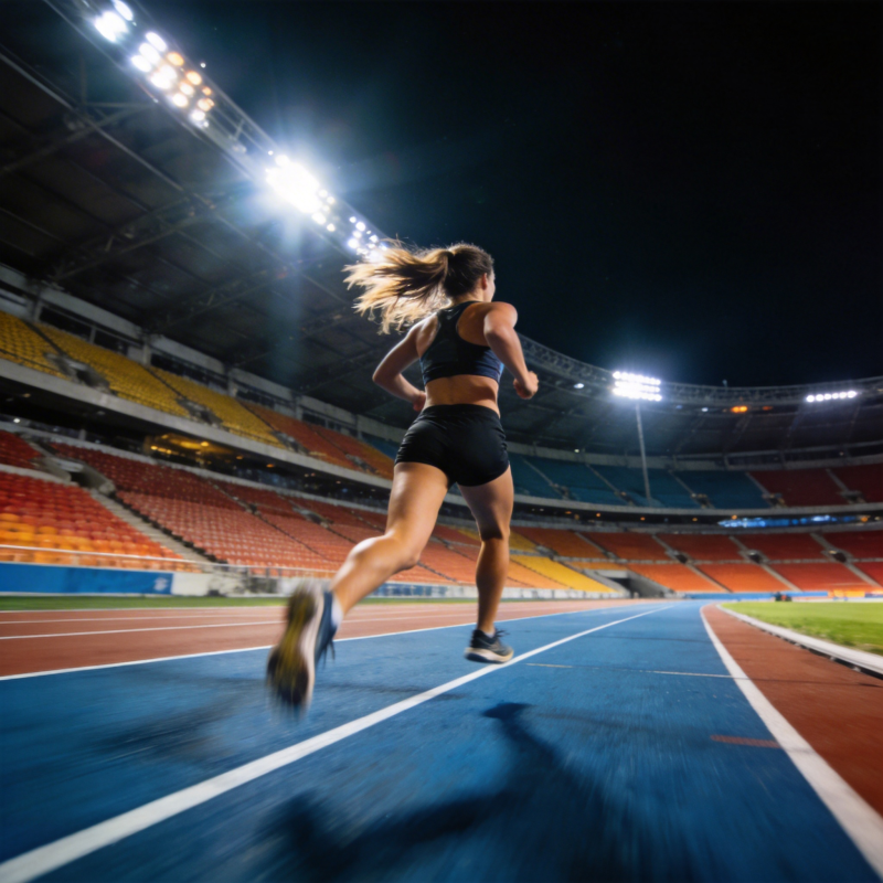 夜跑赛道上的身影图片