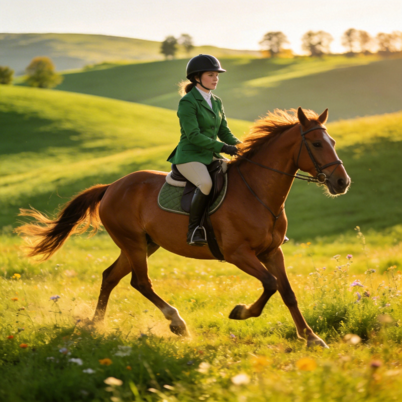 骑马踏青 悠然自得图片