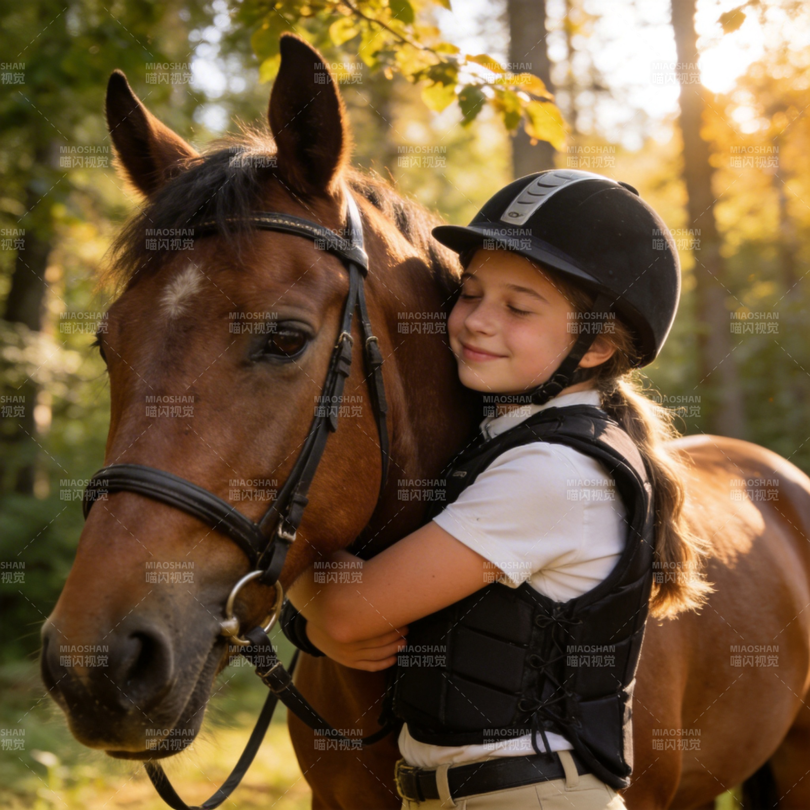女孩与马的温馨时刻图片