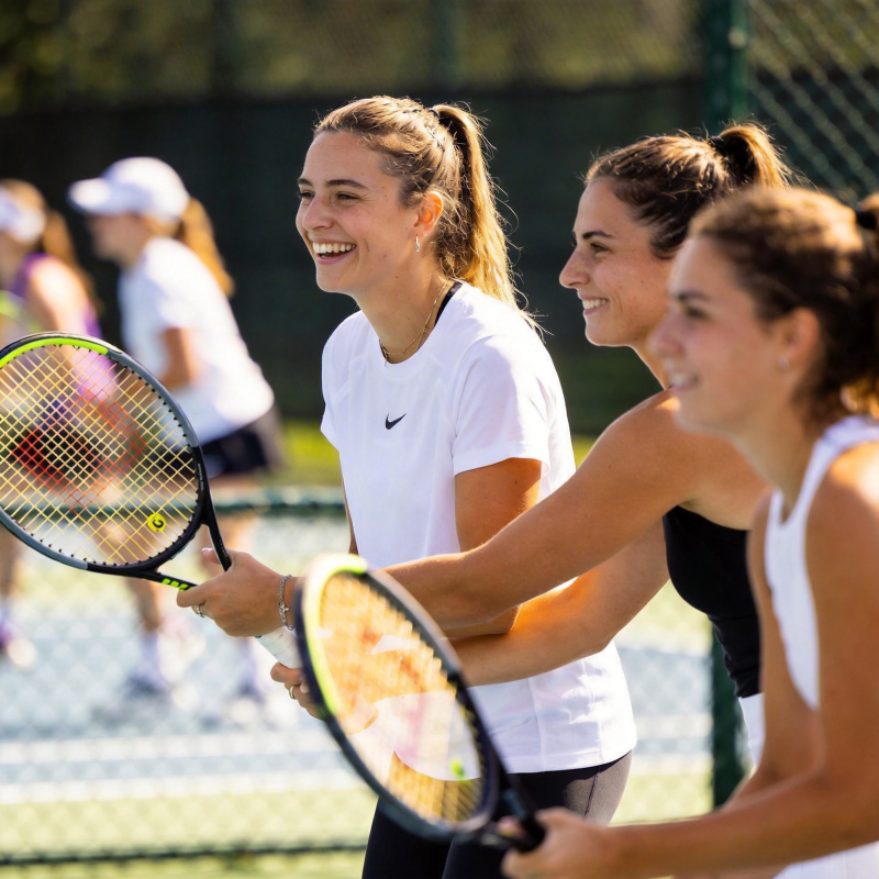 网球少女笑颜如花图片