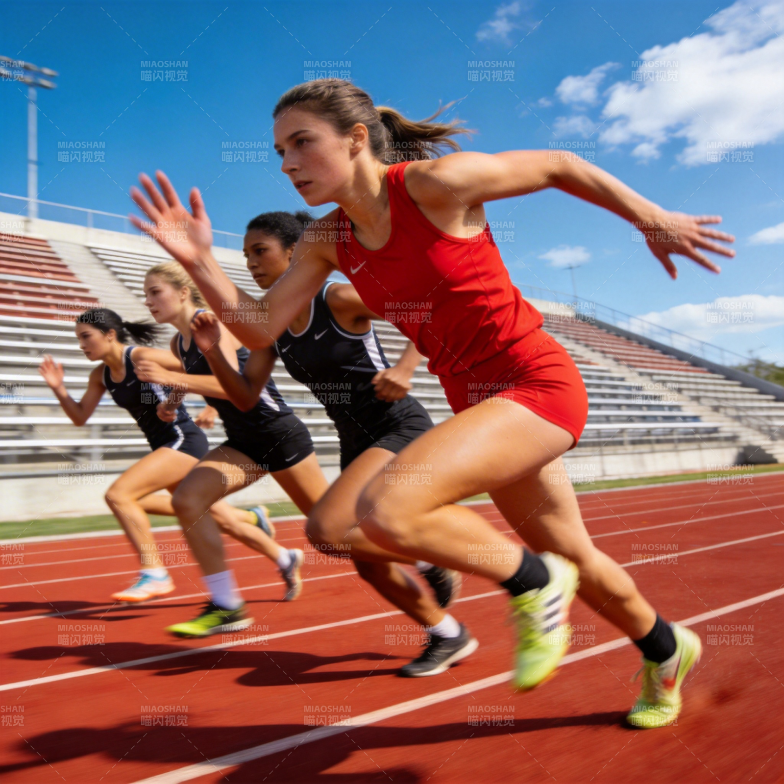女子百米冲刺赛图片