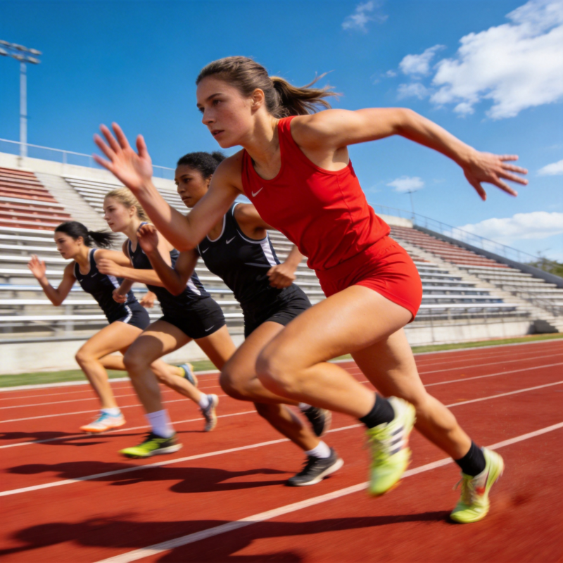 女子百米冲刺赛图片