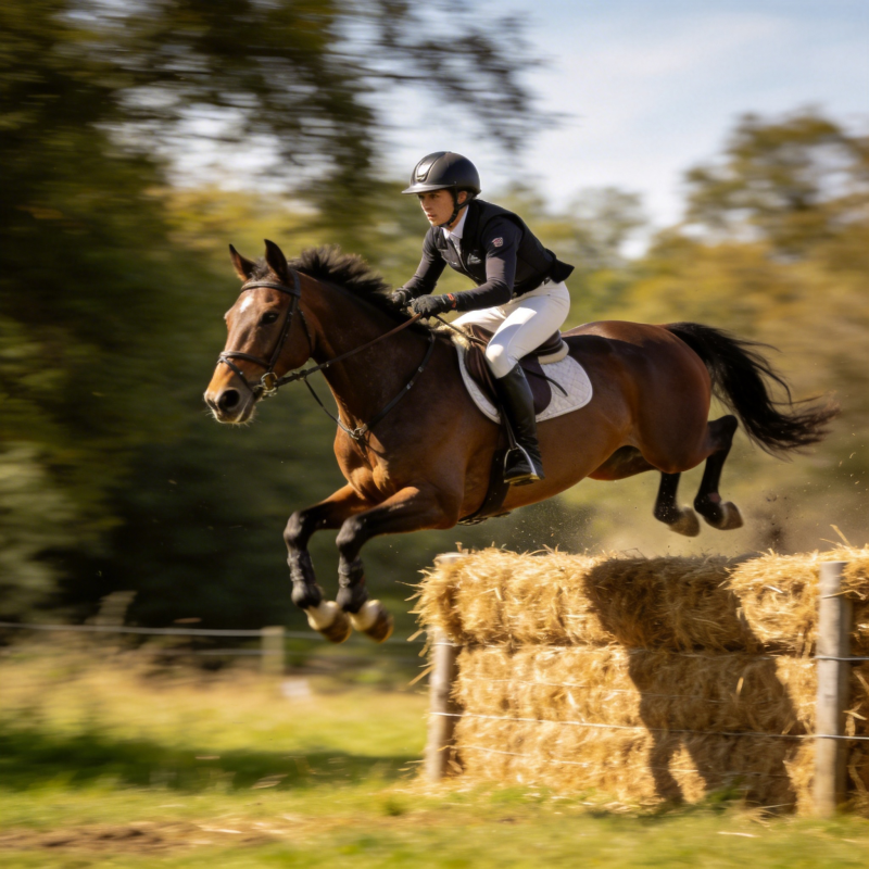 骏马飞跃草垛图片